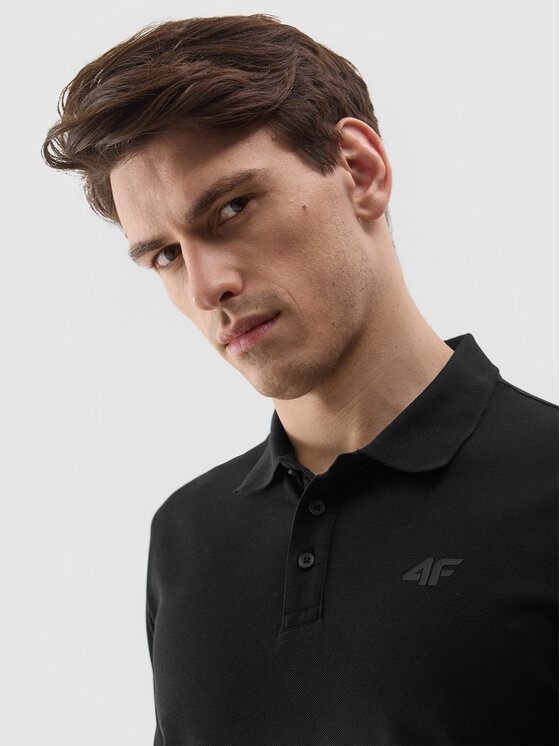 4F 4F Polo 4FWSS24TPTSM130-20S Czarny Regular Fit