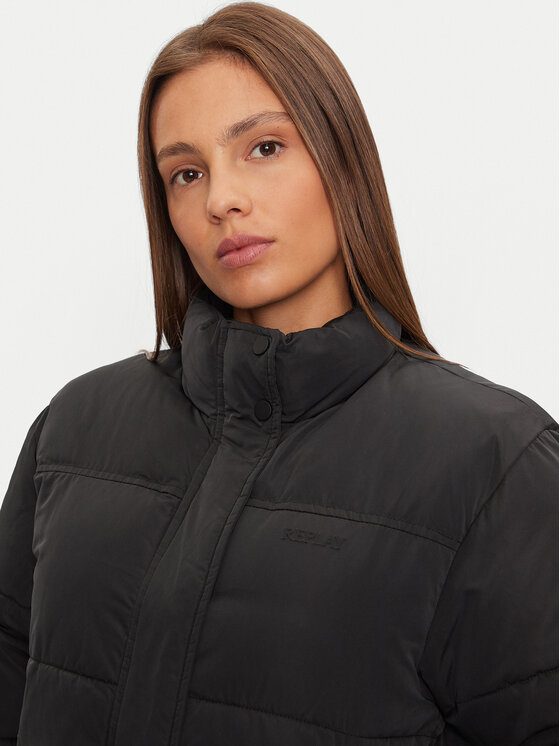 REPLAY REPLAY Télikabát W7808A.000.84466 Fekete Loose Fit