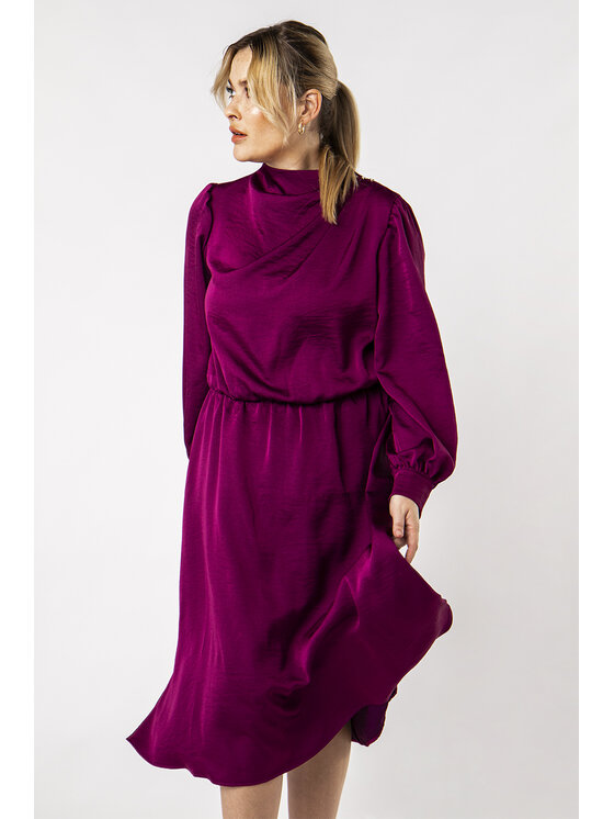 QUIOSQUE QUIOSQUE Sukienka wieczorowa LENA DRESS Bordowy Regular Fit