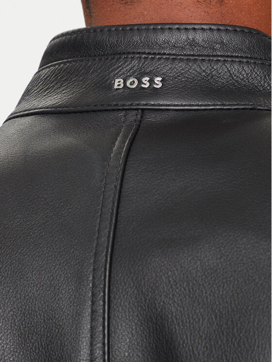 BOSS Boss Kožená bunda Mansell1 50510765 Černá Regular Fit