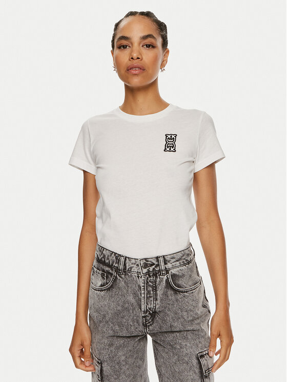 PINKO Pinko T-särk Bussolotto 100355 A23D Valge Regular Fit