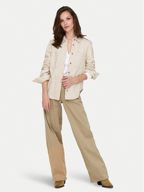 ONLY ONLY traper košulja Silla 15338783 Écru Slim Fit