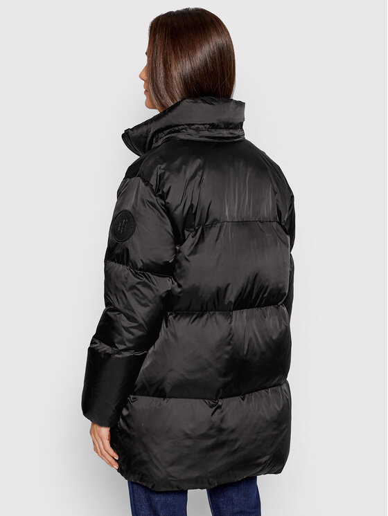 Tommy Hilfiger Tommy Hilfiger Пухено яке Gloss Matte Logo WW0WW33074 Черен Relaxed Fit