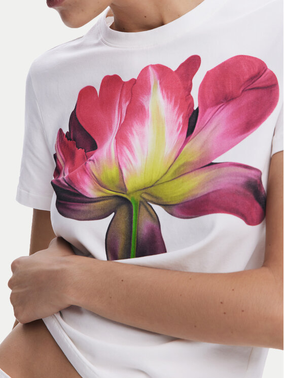 Desigual Desigual T-Shirt Plata 25SWTK24 Εκρού Regular Fit