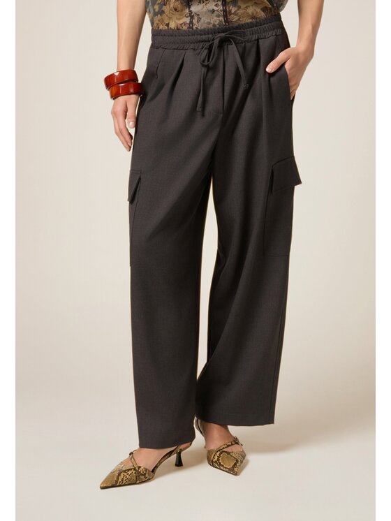 Oltre Oltre Pantaloni di tessuto P055J002550N013 Grigio Over Fit