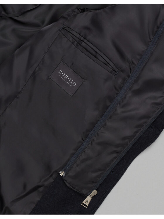 Borgio Borgio Płaszcz zimowy sorianello_g Granatowy Slim Fit