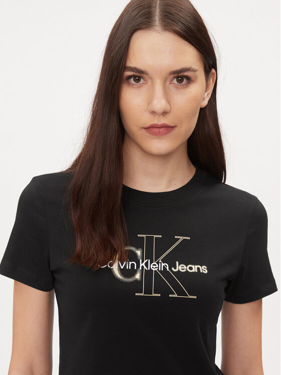 Calvin Klein Jeans Calvin Klein Jeans Tricou Monologo J20J222639 Negru Regular Fit