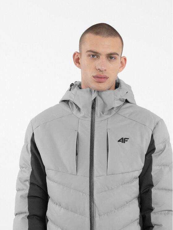 4F 4F Лижна куртка 4FAW23TDJAM278 Сірий Regular Fit