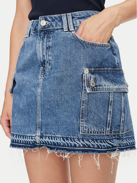 Guess Guess Džínsová sukňa W4YD52 D5B65 Modrá Regular Fit