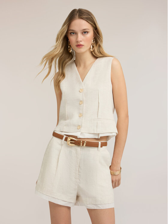 Motivi Motivi Bluzka 2063Q001968N0R2 Biały Cropp Fit