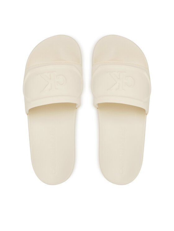 Calvin Klein Jeans Calvin Klein Jeans Nazouváky Slide Pu Hf Mg YW0YW01879 Écru