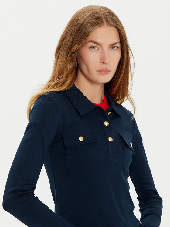 Tommy Hilfiger Tommy Hilfiger Polo WW0WW45308 Granatowy Slim Fit