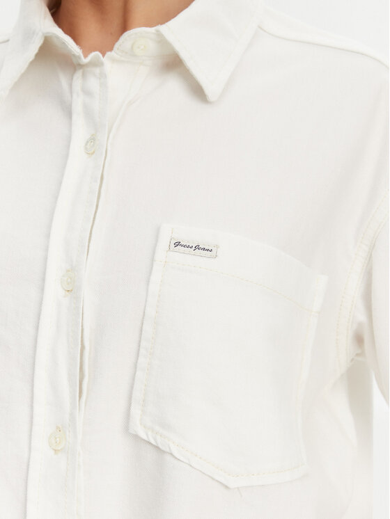 Guess Jeans Guess Jeans Košile W5GH0F D5NW1 Bílá Regular Fit