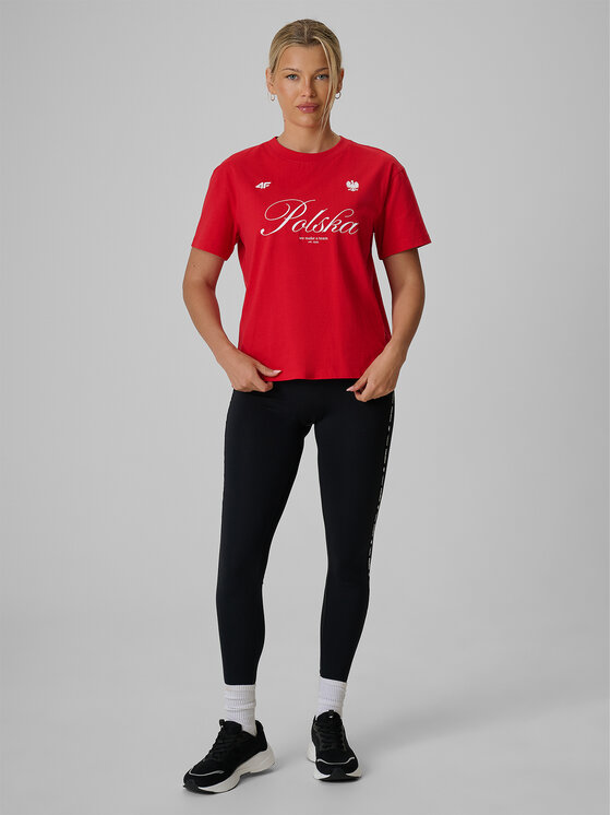 4F 4F T-Shirt STREFA KIBICA Czerwony Loose Fit