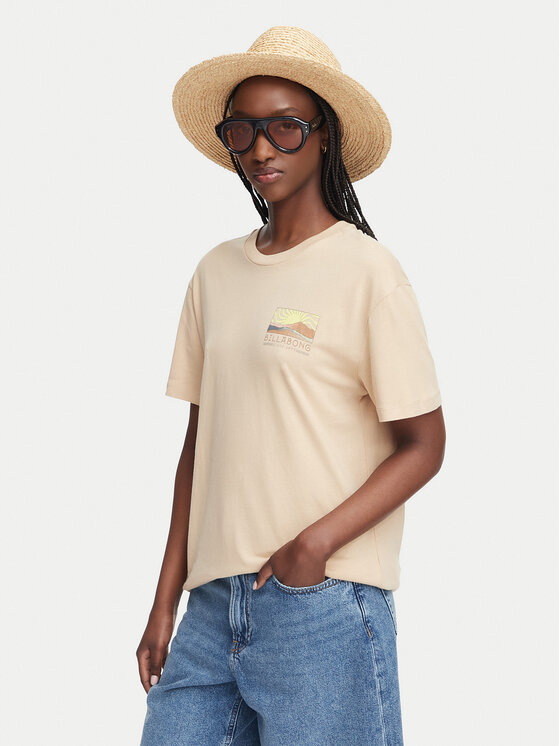 Billabong Billabong Тишърт Sun Phased EBJZT00423 Бежов Oversize