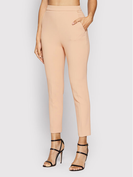 Pantaloni di tessuto PA-038-22E2-V240 Rosa Slim