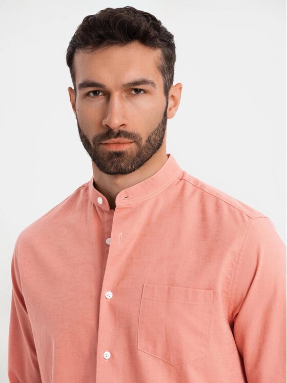 Ombre Ombre Koszula OM-SHCS-0161 Różowy Regular Fit