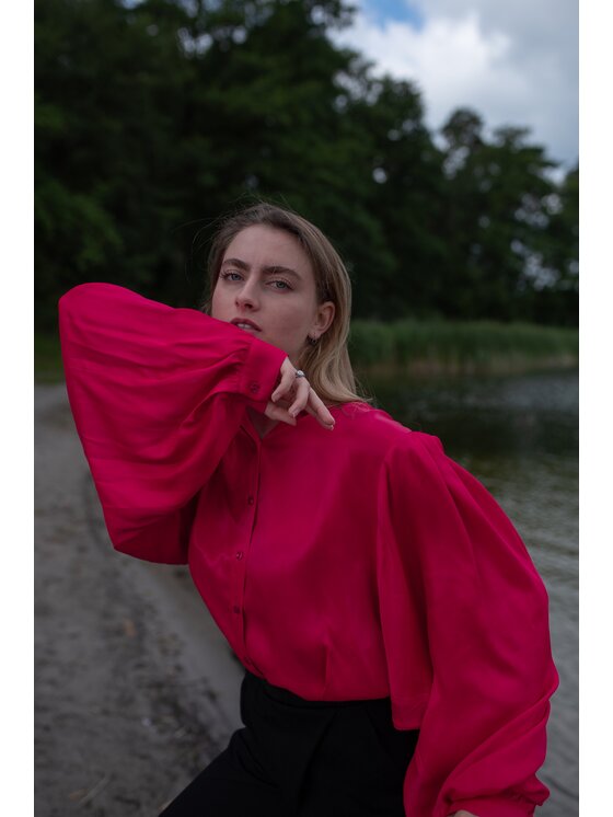 Look Made With Love Look Made With Love Bluzka Malin Look 161 malinowa Czerwony Bella Fit