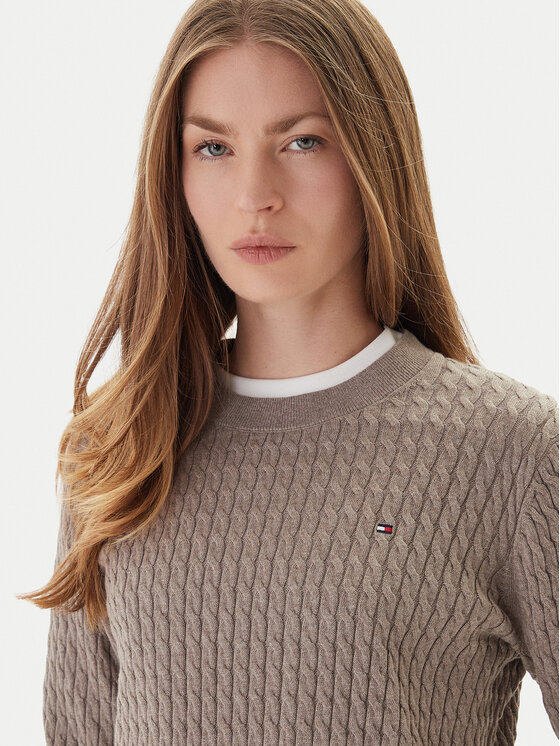 Tommy Hilfiger Tommy Hilfiger Sweater Fine WW0WW44993 Bézs Regular Fit