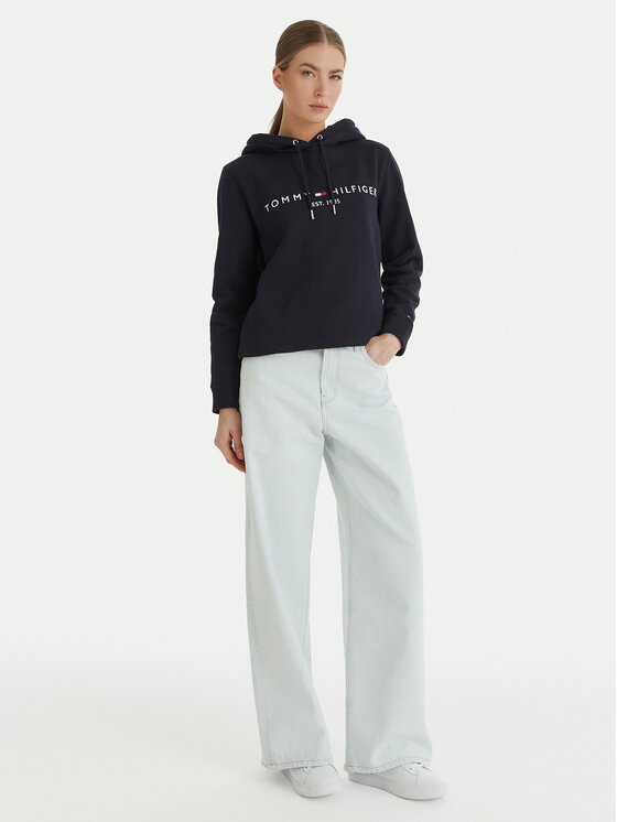 Tommy Hilfiger Tommy Hilfiger Pulóver Heritage WW0WW31998 Sötétkék Regular Fit