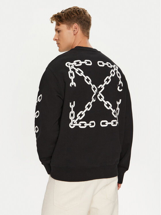 Off-White Off-White Суитшърт OMBA057F22FLE0071001 Черен Regular Fit