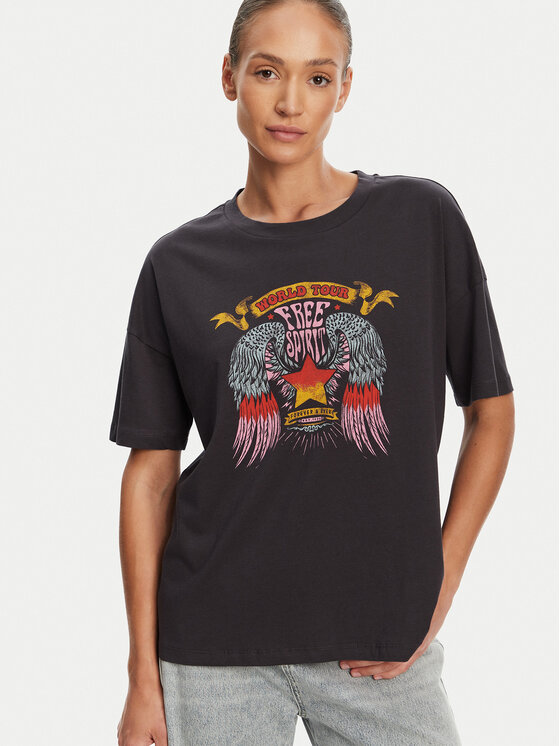 Noisy May Noisy May Тишърт Ida 27034417 Сив Relaxed Fit