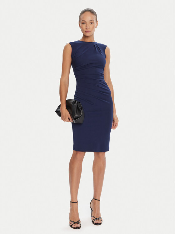 Rinascimento Rinascimento Sukienka koktajlowa CFC0125332003 Granatowy Slim Fit