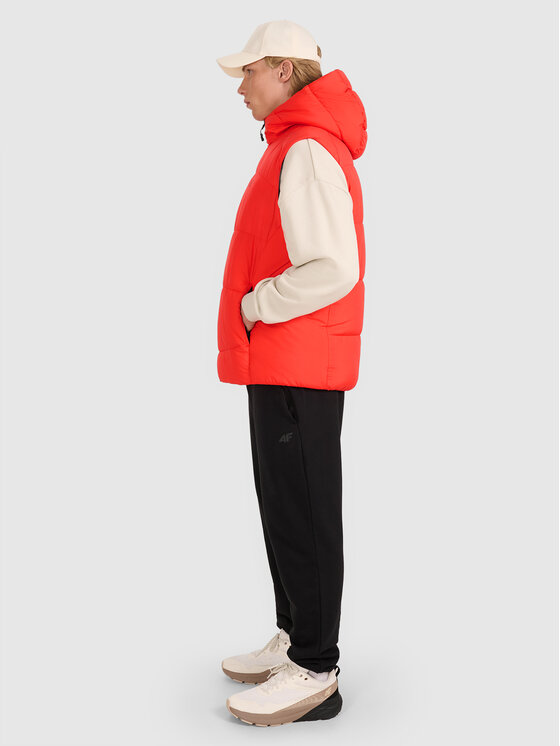 4F 4F Kamizelka MIDSHOP TEXTILE Czerwony Regular Fit