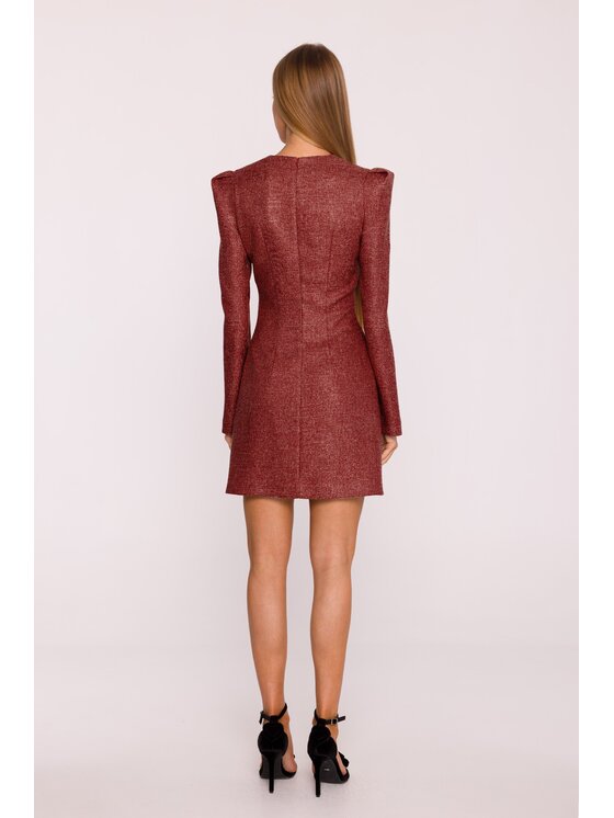 Made of Emotion Made of Emotion Sukienka wieczorowa M869 Bordowy Modern Slim Fit