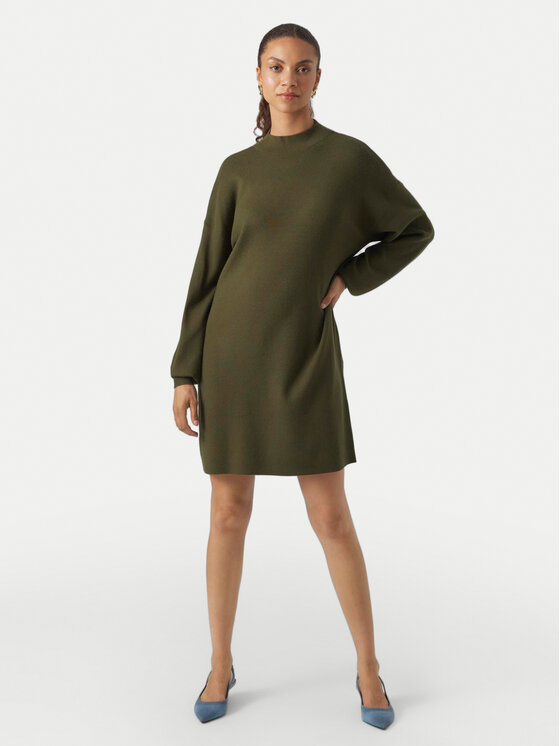 Vero Moda Vero Moda Sukienka dzianinowa Nancy 10249116 Zielony Relaxed Fit