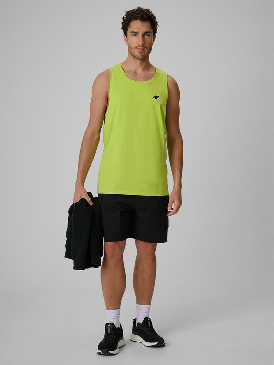 4F 4F Tank top BASIC 5 Zielony Regular Fit