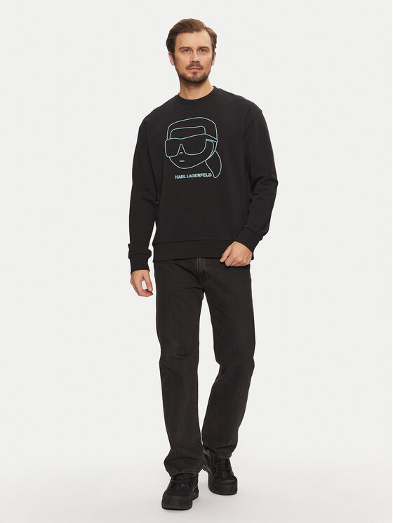 KARL LAGERFELD KARL LAGERFELD Mikina 705176 551900 Černá Regular Fit