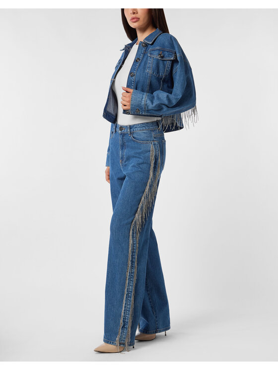 PHILIPP PLEIN PHILIPP PLEIN Kurtka jeansowa 27185 Szary Regular Fit