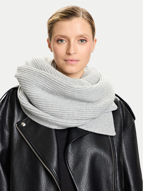 Calvin Klein Calvin Klein Szalik Ck Metal Wool Rib Scarf LV04D8056G Szary