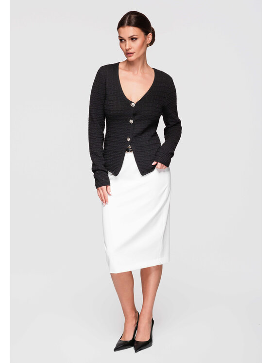 Ombre Ombre Kardigan OW-SWCD-0100 Czarny Slim Fit