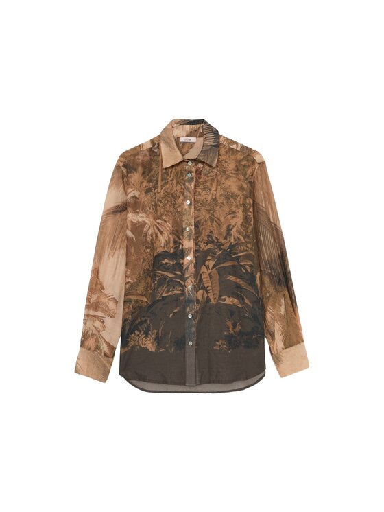 Oltre Oltre Koszula 5025J000804N0R2 Brązowy Regular Fit