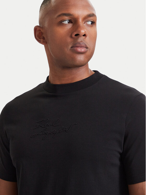 KARL LAGERFELD KARL LAGERFELD Tričko 755039 564235 Čierna Regular Fit