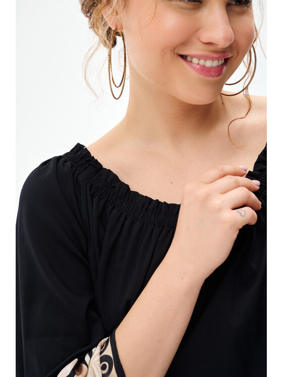 blue shadow blue shadow Bluzka Aurena Czarny Regular Fit