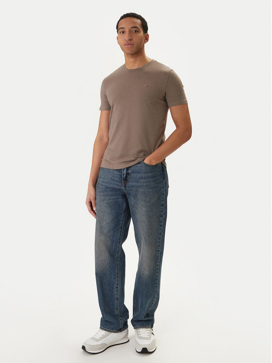Tommy Jeans Tommy Jeans T-Shirt DM0DM20363 Μπεζ Slim Fit