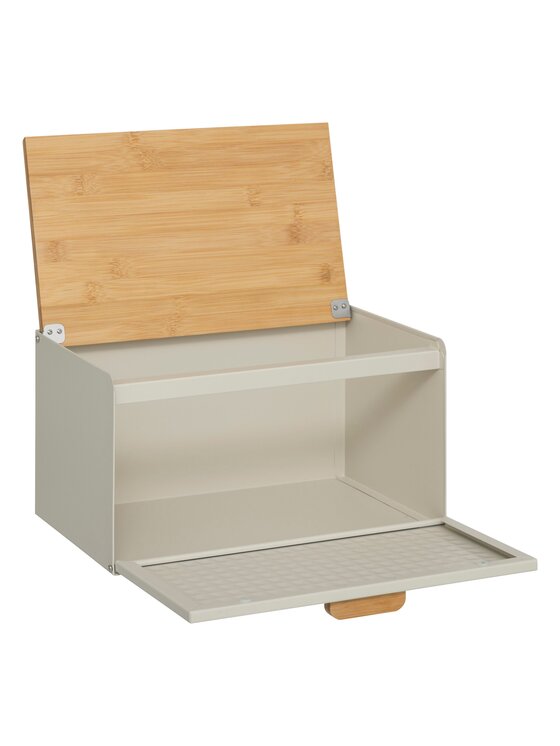 MIAhome MIAhome Chlebak metalowy 23,5x35,5x20,8 cm EXTRA beżowy Beżowy