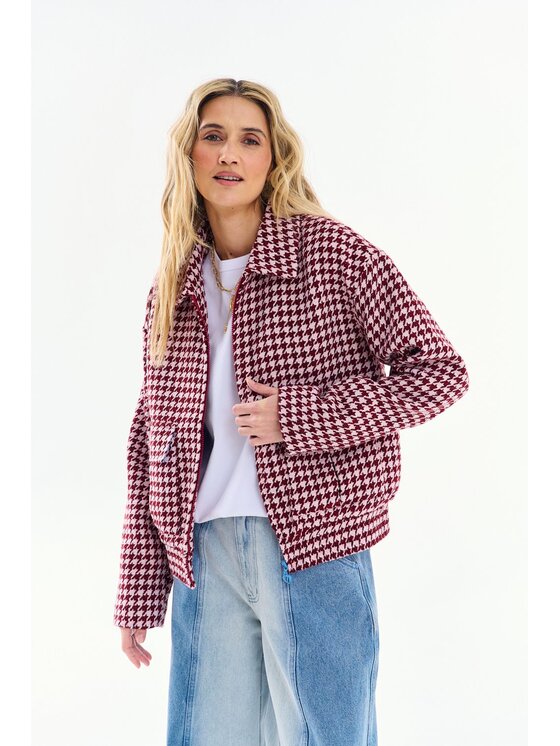 NAOKO NAOKO Kurtka przejściowa Berry Spark Bordowy Oversize