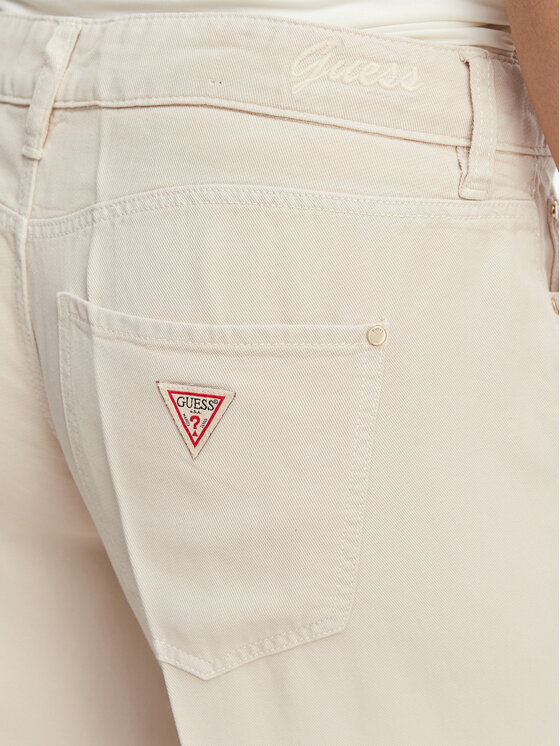 Guess Guess Jeansy W4GA96 WDP85 Kremowy Wide Leg