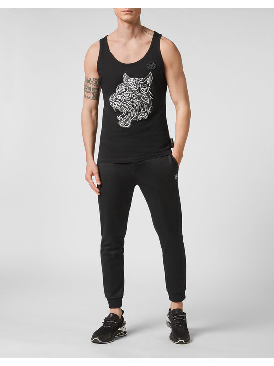 Plein Sport Plein Sport Tank top 1253 Czarny Regular Fit