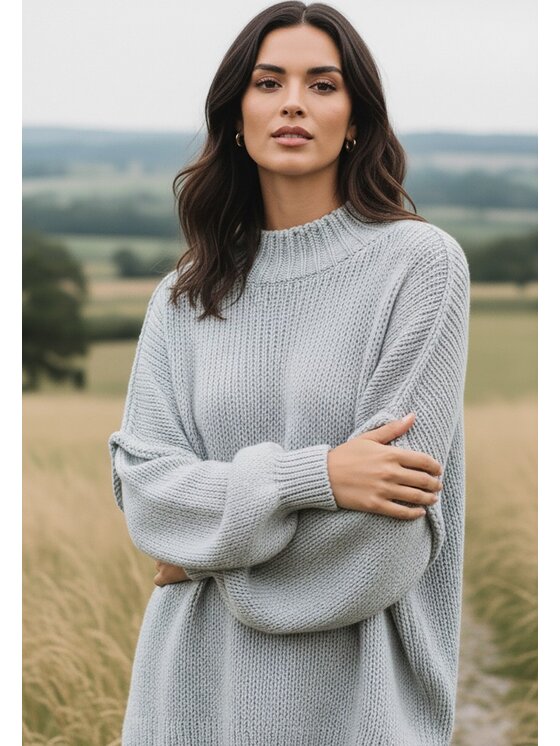 FIGL FIGL Sveter M1238 Sivá Regular Fit