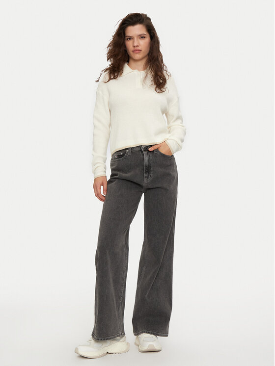 Tommy Jeans Tommy Jeans Džemper DW0DW19833 Écru Regular Fit