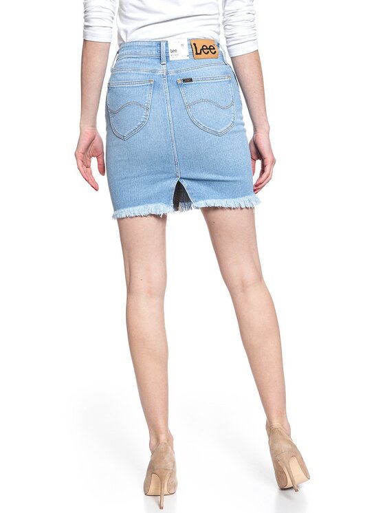 Lee Lee Spódnica mini MID SKIRT Niebieski Regular Fit