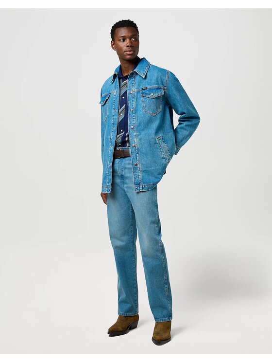 Wrangler Wrangler Giacca di jeans 112371445 Blu Relaxed Fit