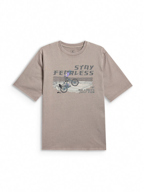 4F 4F T-Shirt T-SHIRT GALLERY Szary Loose Fit