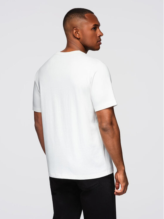 Ombre Ombre T-Shirt OM-TSPT-0246 Biały Regular Fit