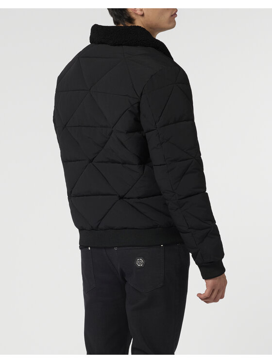 PHILIPP PLEIN PHILIPP PLEIN Vatovaná bunda 28626 Čierna Regular Fit